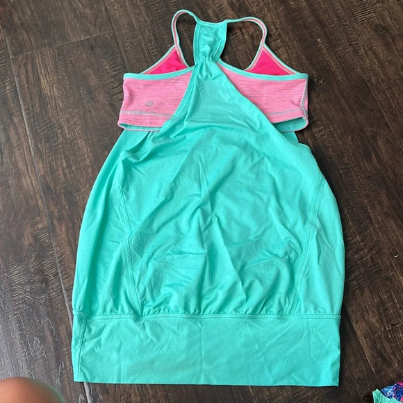 s1 Lululemon No Limits Tank top Opal Wee Are From Space Neon Pink Opal bra 6 S - Picture 5 of 5